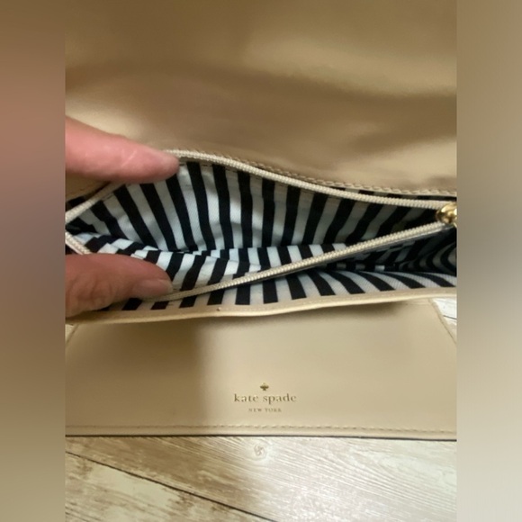 Kate Spade Wallet Womens Beige/Yellow Sandra Southport Avenue Leather Trifold - Picture 11 of 15